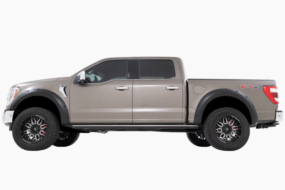 Ford F-150 Pocket Fender Flares - Rough Country - Rugged Riveted Style - E9 Argon Blue - '21-'26